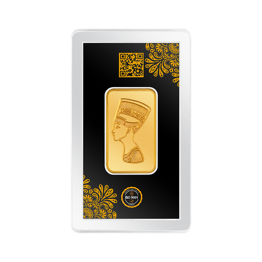 24k Pharaonic - Queen Nefertiti Gold Ingot - 20 Gm