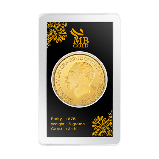 21k Fifth King George Yellow Gold Pound - 8 Gm