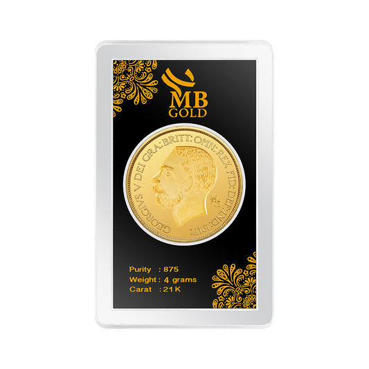 21k Fifth King George Yellow Half Gold Pound - 4 Gm