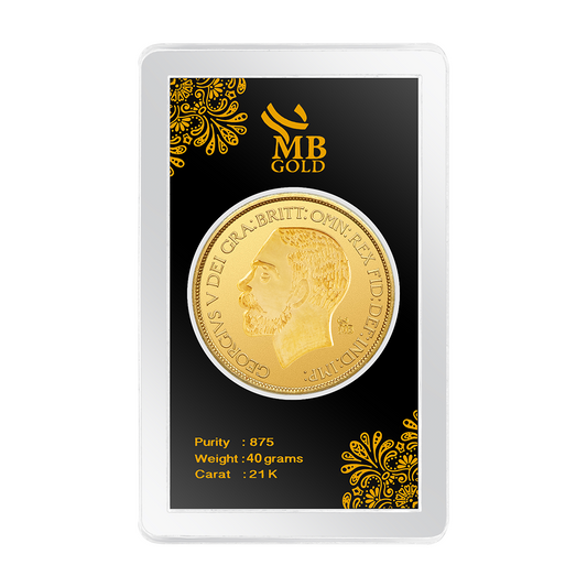 21k Fifth King George Yellow 5 Gold Pound - 40 Gm