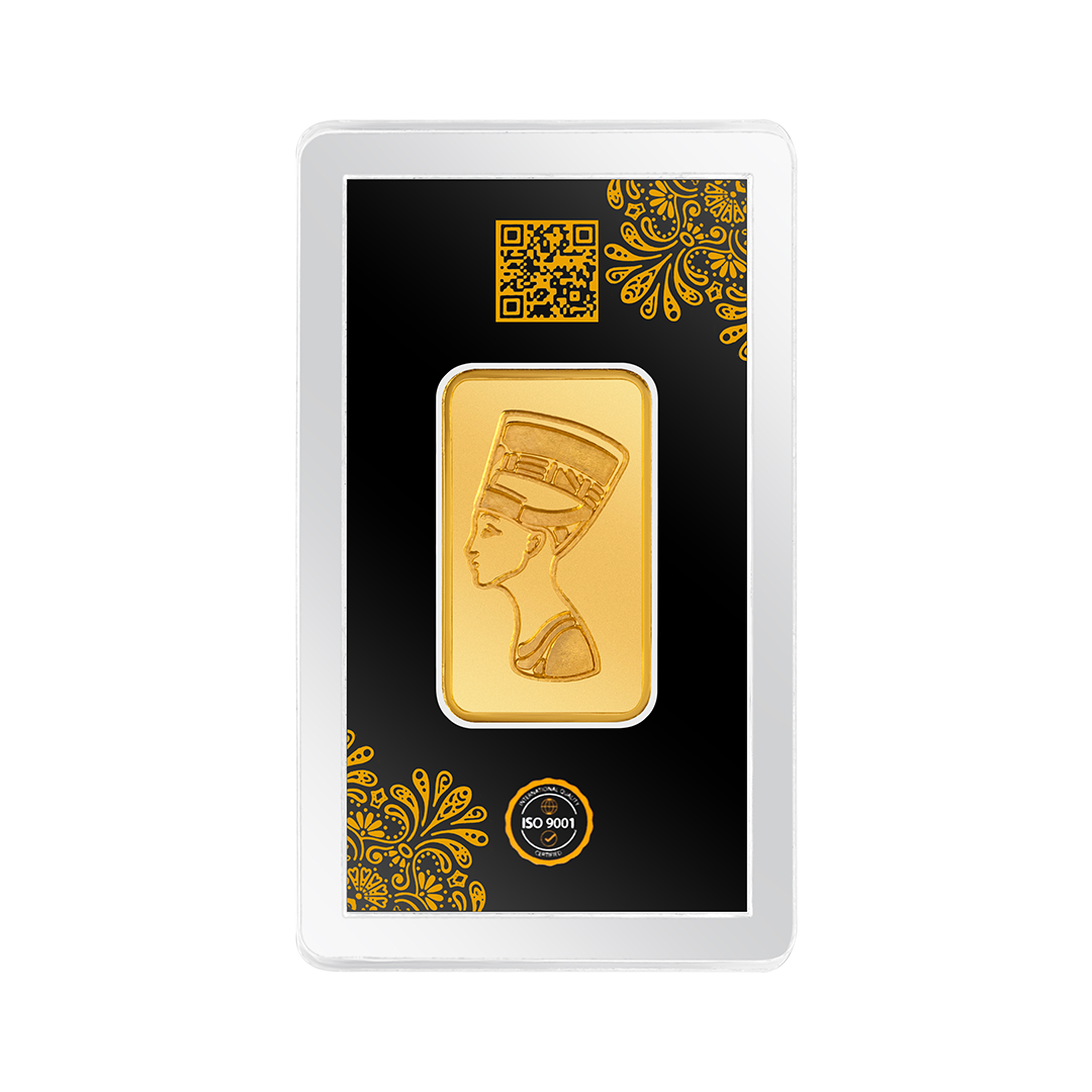 24k Pharaonic - Queen Nefertiti Gold Ingot - 20 Gm