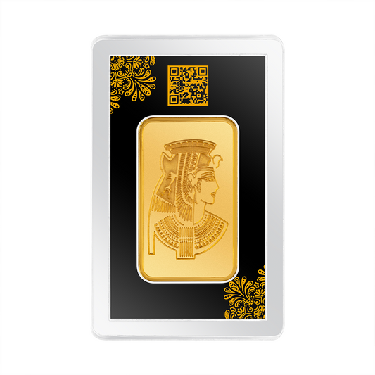 24k Pharaonic - Queen Cleopatra Gold Ingot - 50 Gm